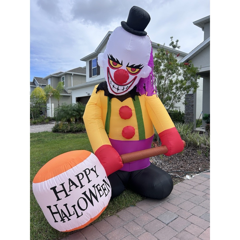 Circus Clown Airblown Inflatable 8FT Animatronic Animated Gemmy Halloween
